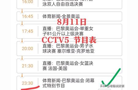 中央CCTV5直播：巴黎奥运会闭幕式的精彩不容错过！