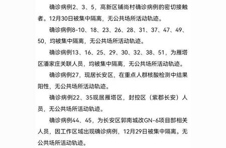 西安疫情最新动态：新增确诊病例活动轨迹及防控措施