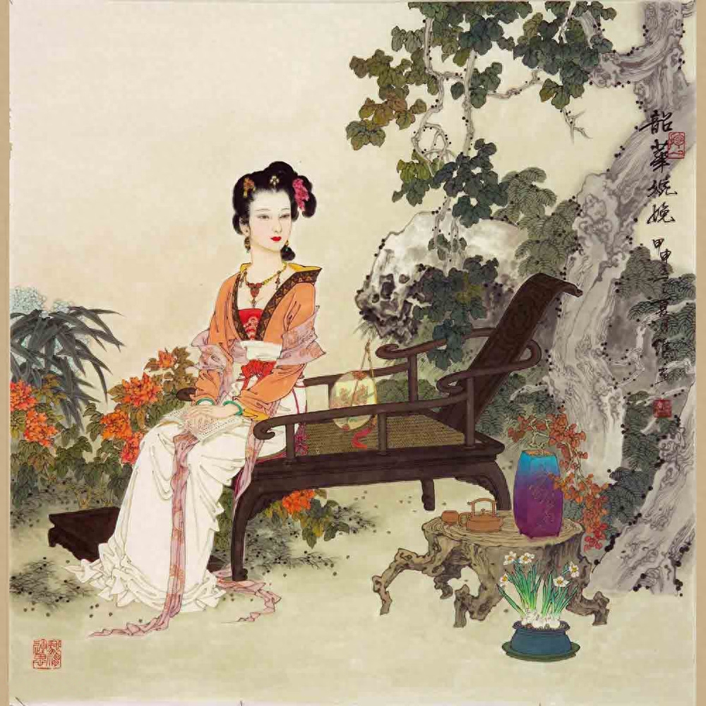 国画古代美人仕女图